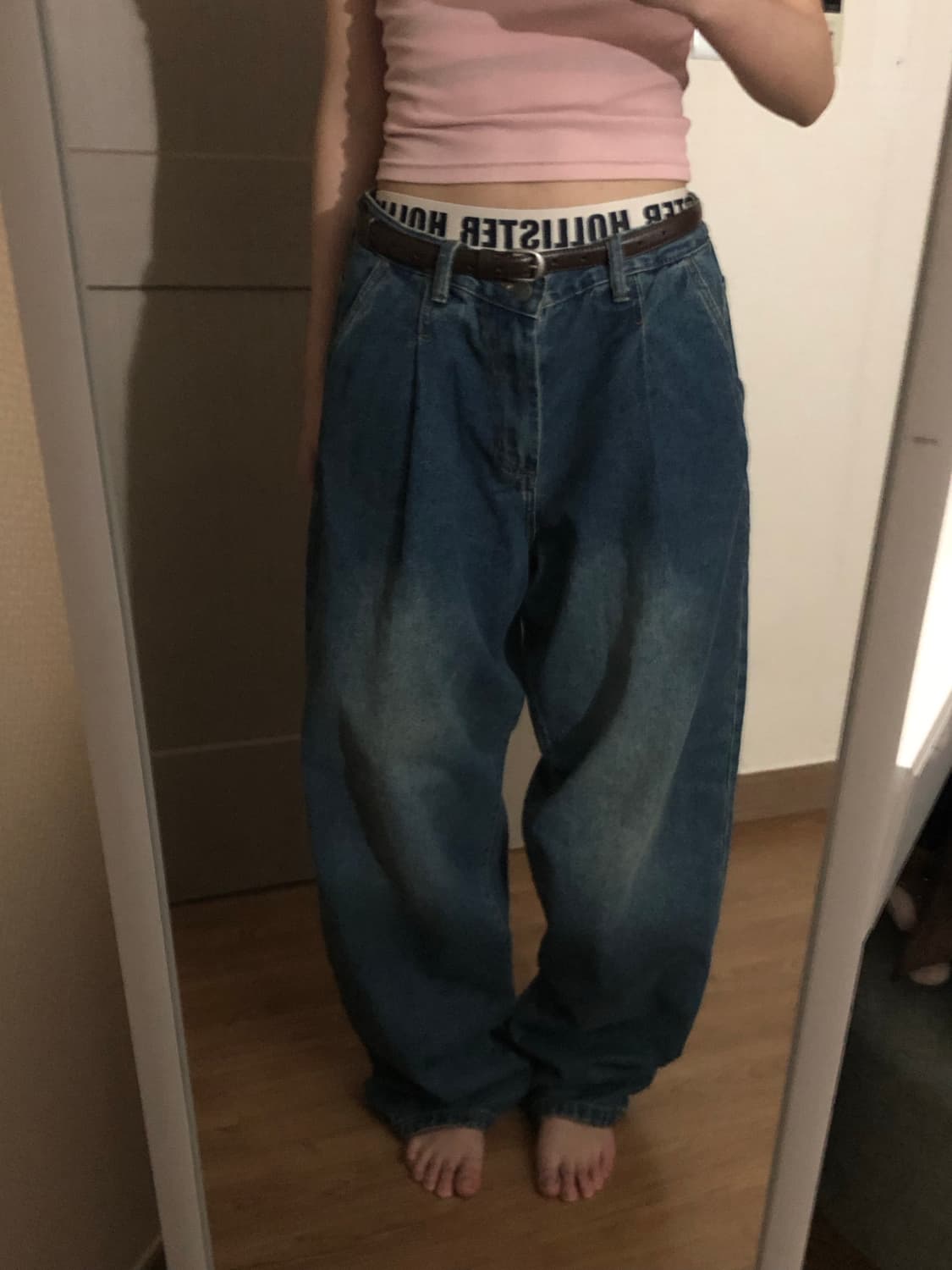 디미트리블랙 워싱 원턱 커브드 데님팬츠 상품이미지1