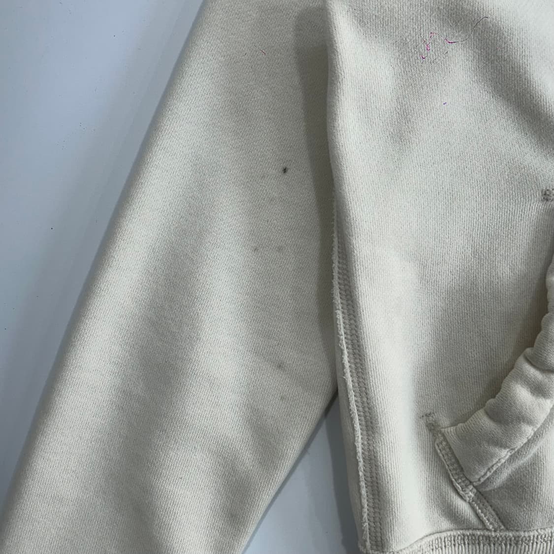 Abercrombie 아베크롬비 네이비 사이드로고 아이보리 후드집업 상품이미지5