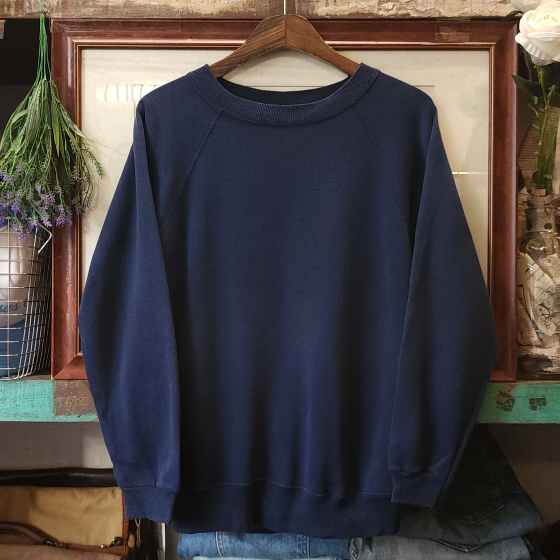 90s 헤인즈 빈티지 스웻셔츠 플레인 스웻셔츠 블루 그레이 m 상품이미지1