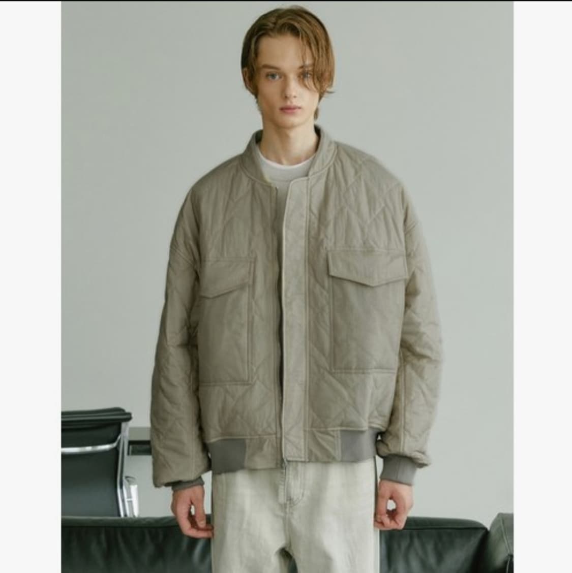 [거의 새것] 질스튜어트 뉴욕 베이지그레이 리버서블 점퍼 자켓 L 상품이미지1