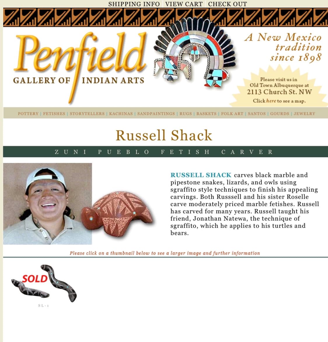 네이티브아메리칸 Zuni Russell Shack 스네이크 대리석 오브제 상품이미지9