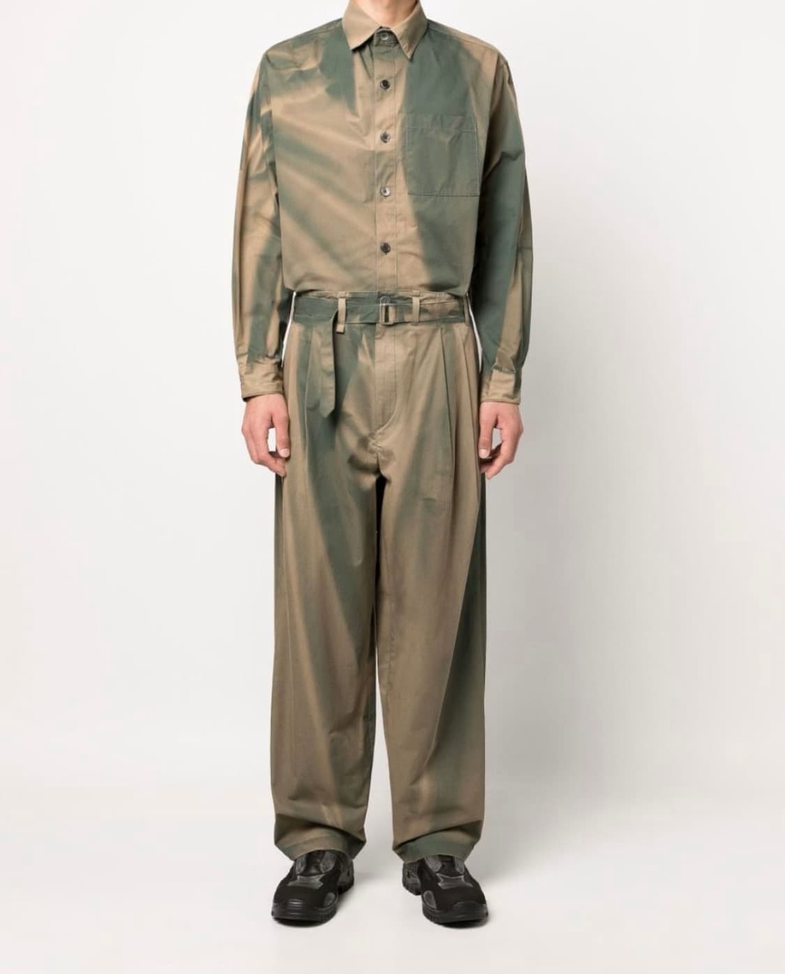 지용킴 22aw 썬블리치 그린 셔츠 상품이미지1