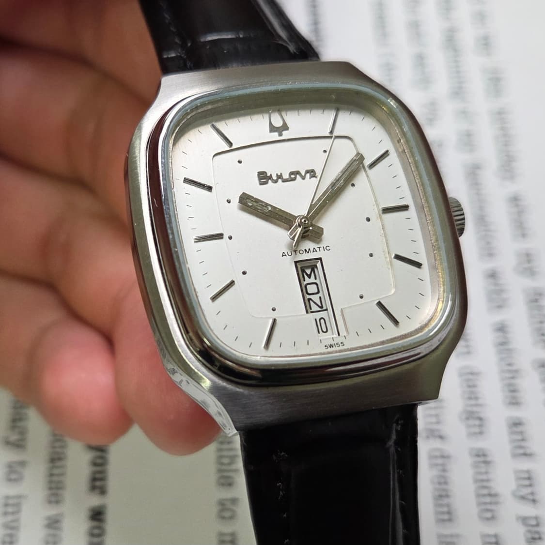 빈티지 부로바 데이데이트 사각탱크형 오리지널 실버다이얼 오토매틱  상품이미지10