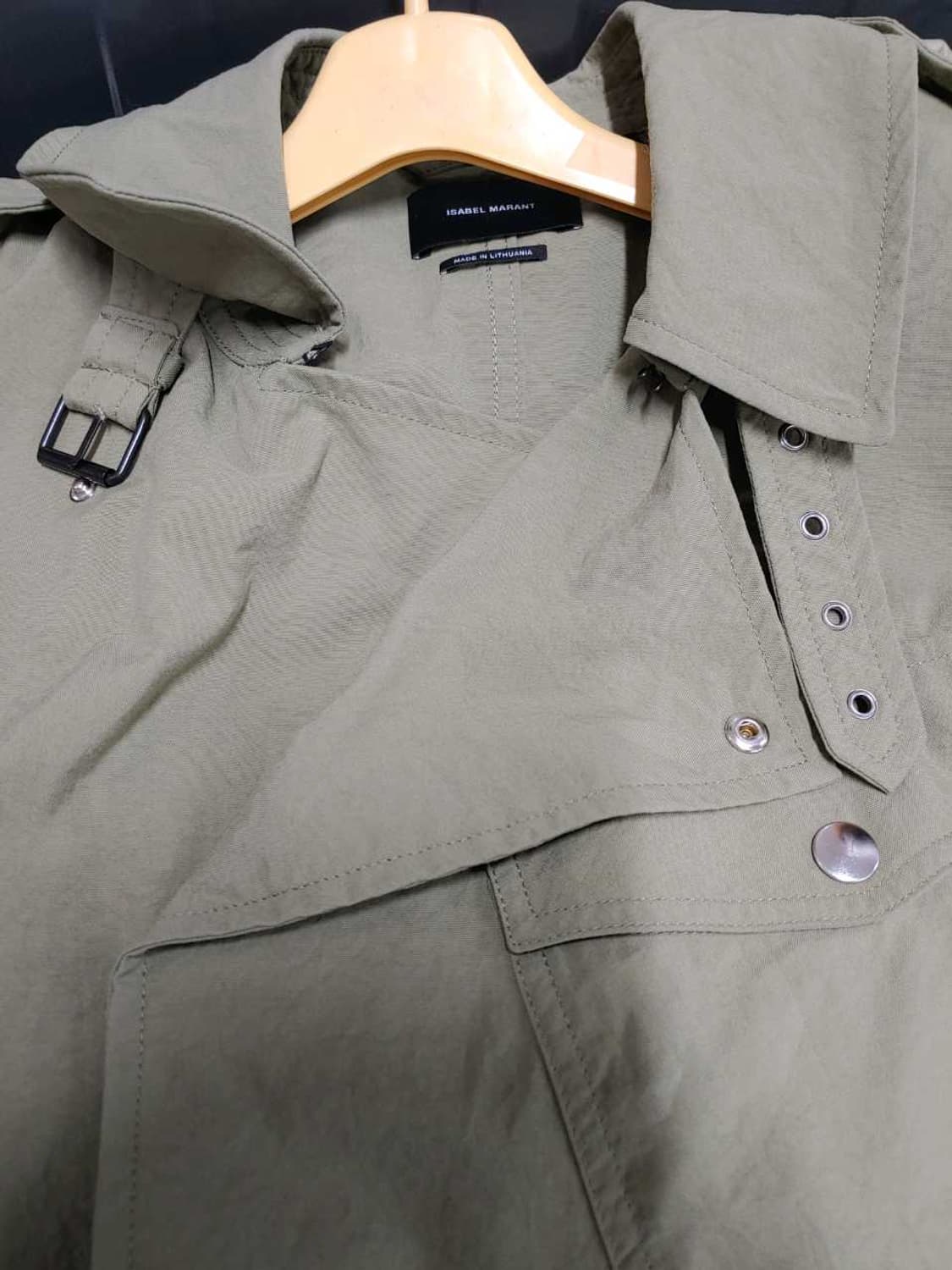 이자벨마랑 블랙라벨 벨티드 트렌치 코트 카키 오버핏 여성38 상품이미지6