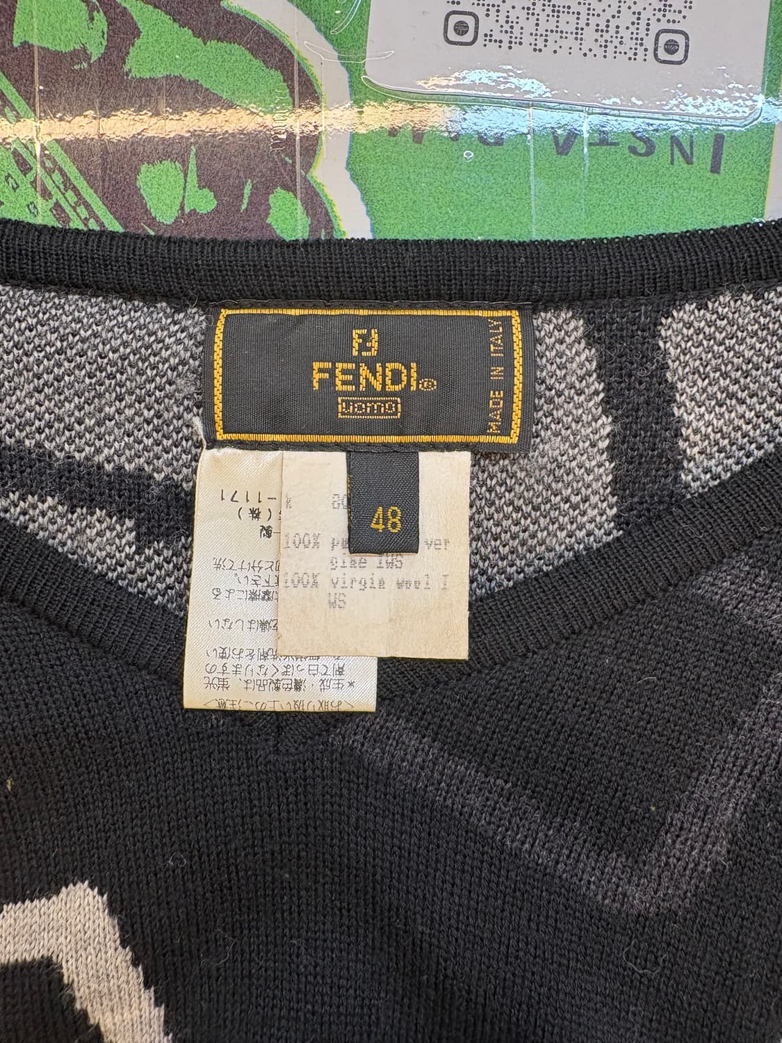 펜디 아브스트랙트 패턴 브이넥 니트 상품이미지3