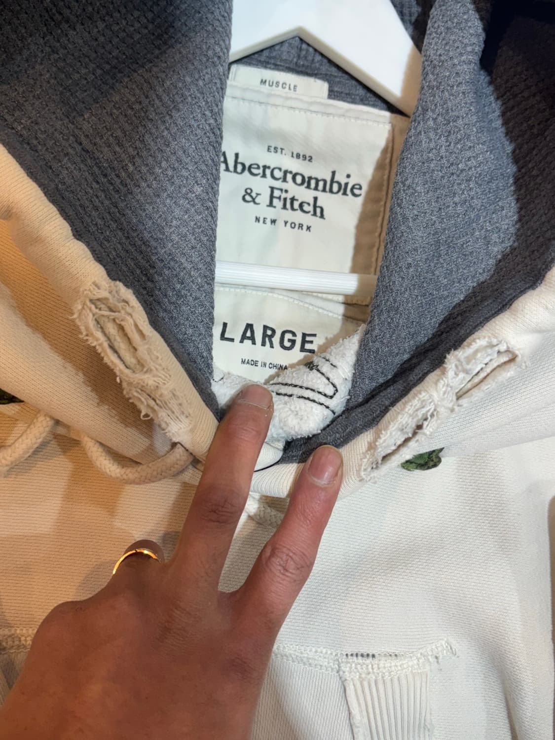 아베크롬비 올드스쿨 트랙 후드티 L 상품이미지5