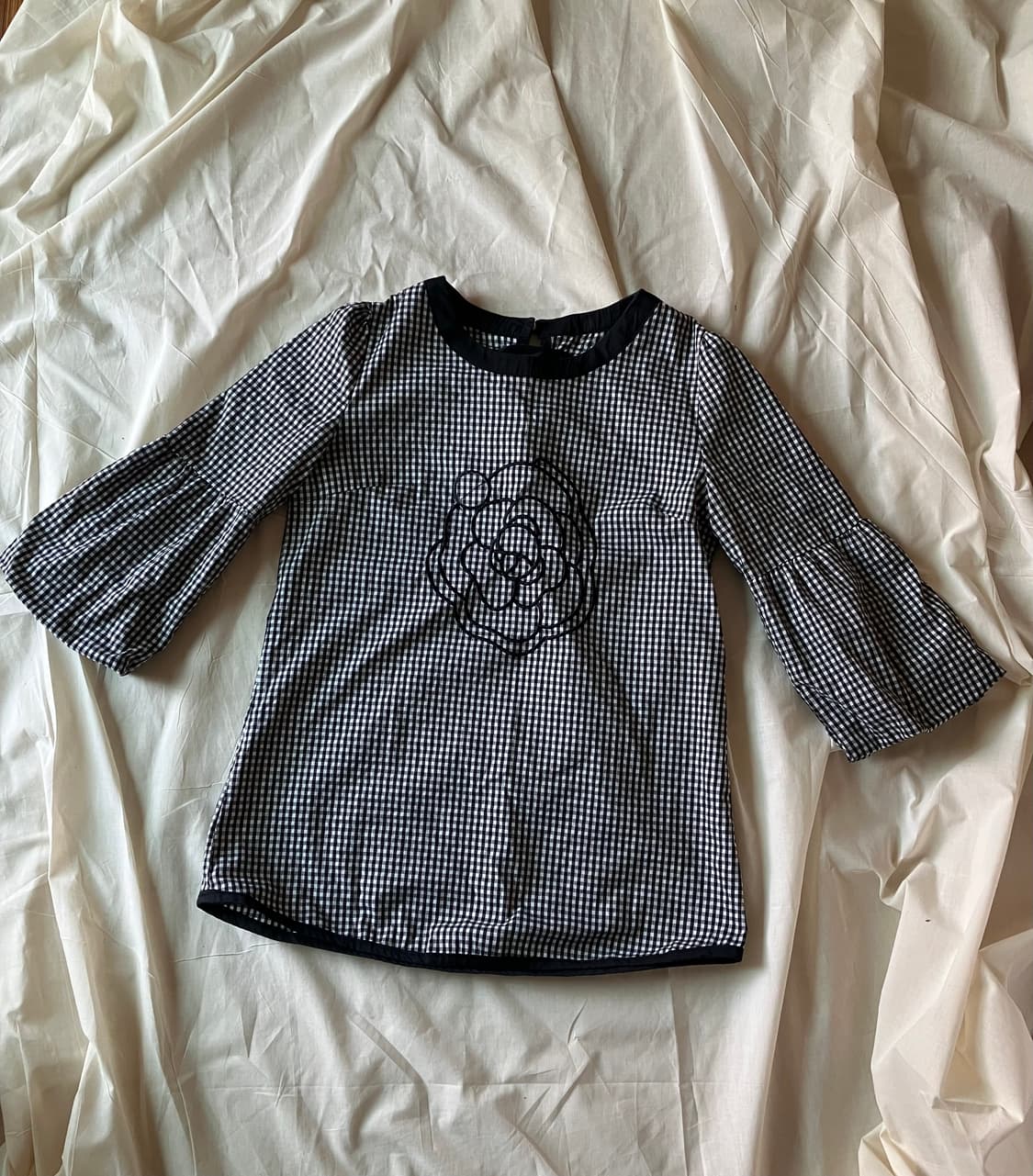 깅엄체크 러블리 블라우스 상품이미지1