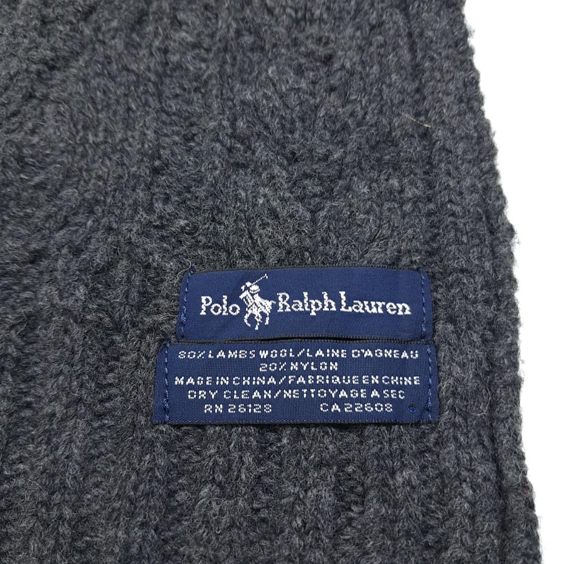 MX571 폴로 90s 램스울 성조기패치 차콜그레이 머플러 목도리 상품이미지4