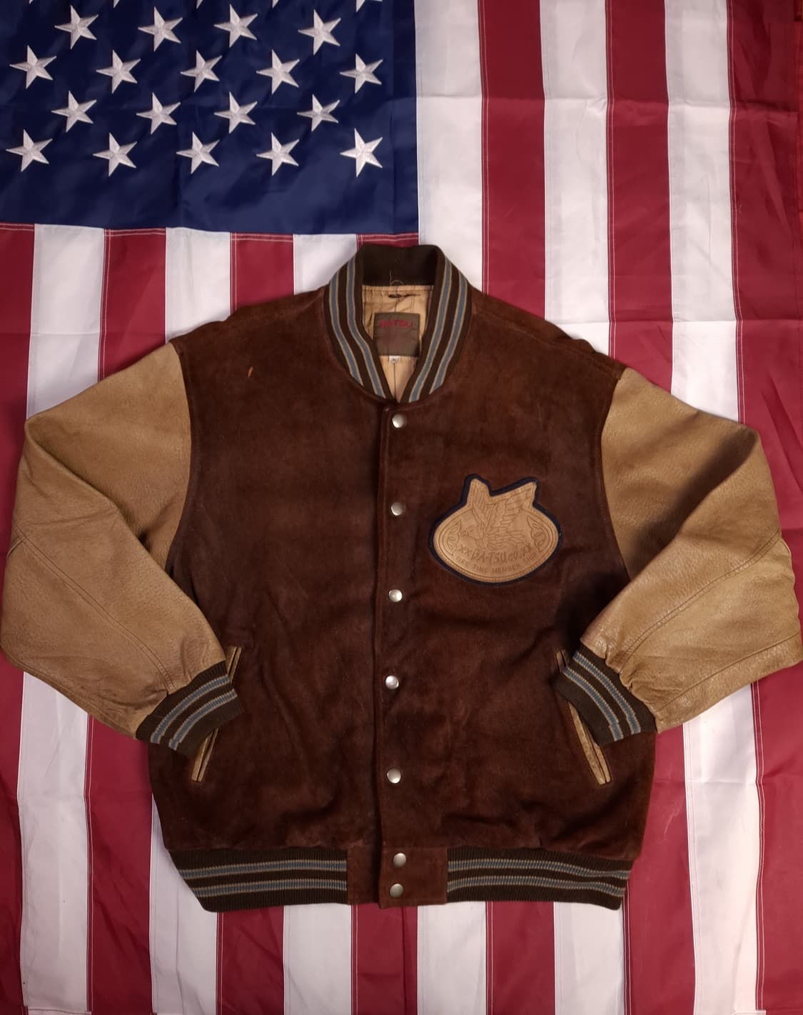 오리지날 80's 일본판 BA-TSU 리얼스웨이드 바시티자켓 상품이미지1