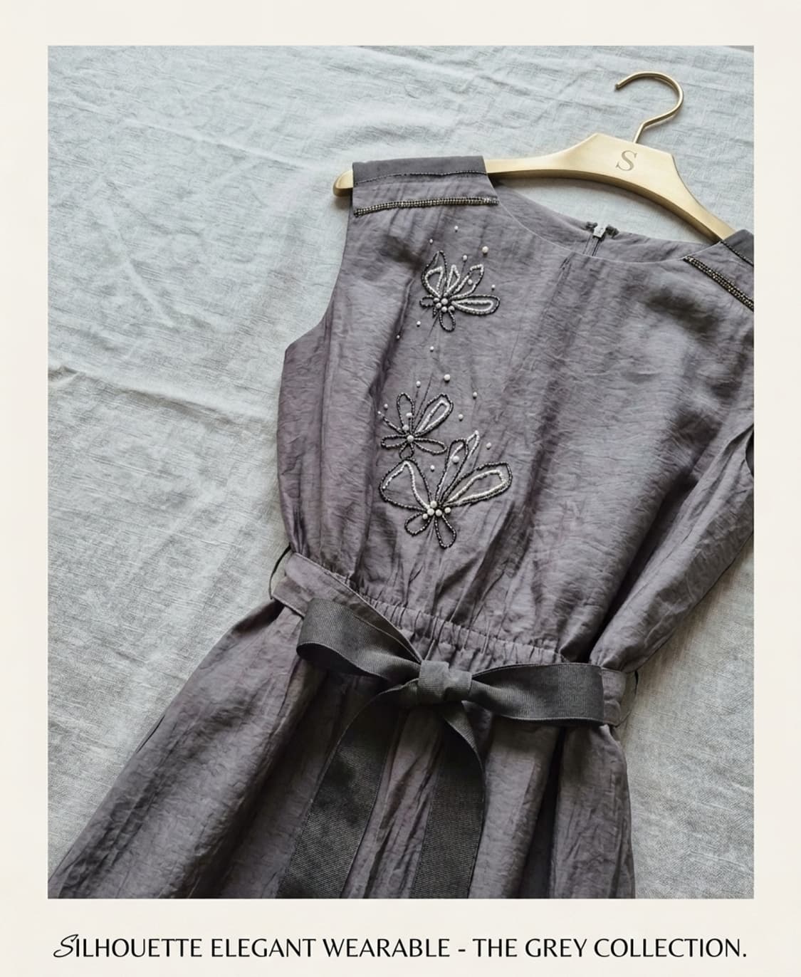 [S.E.W&G]새상품플라워 자수 비즈 원피스 (사이즈 55) 상품이미지1