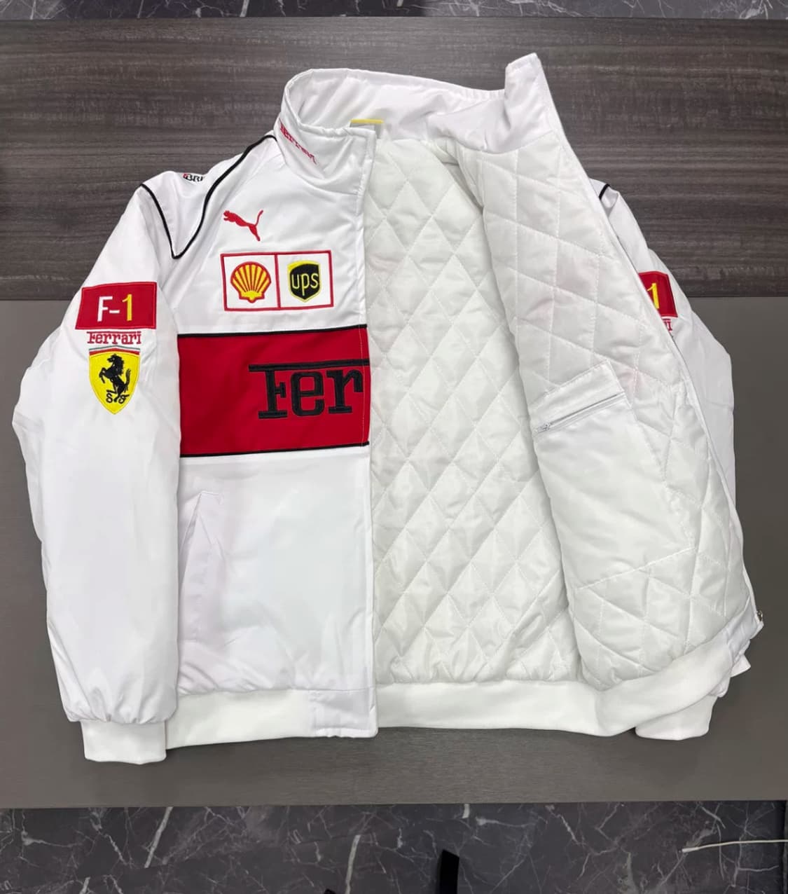 F1 페라리 레이싱 화이트 자켓 상품이미지3
