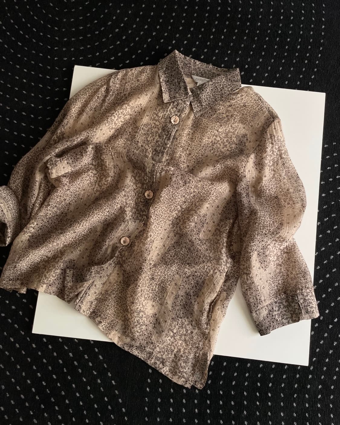 patterned sheer blouse 상품이미지1