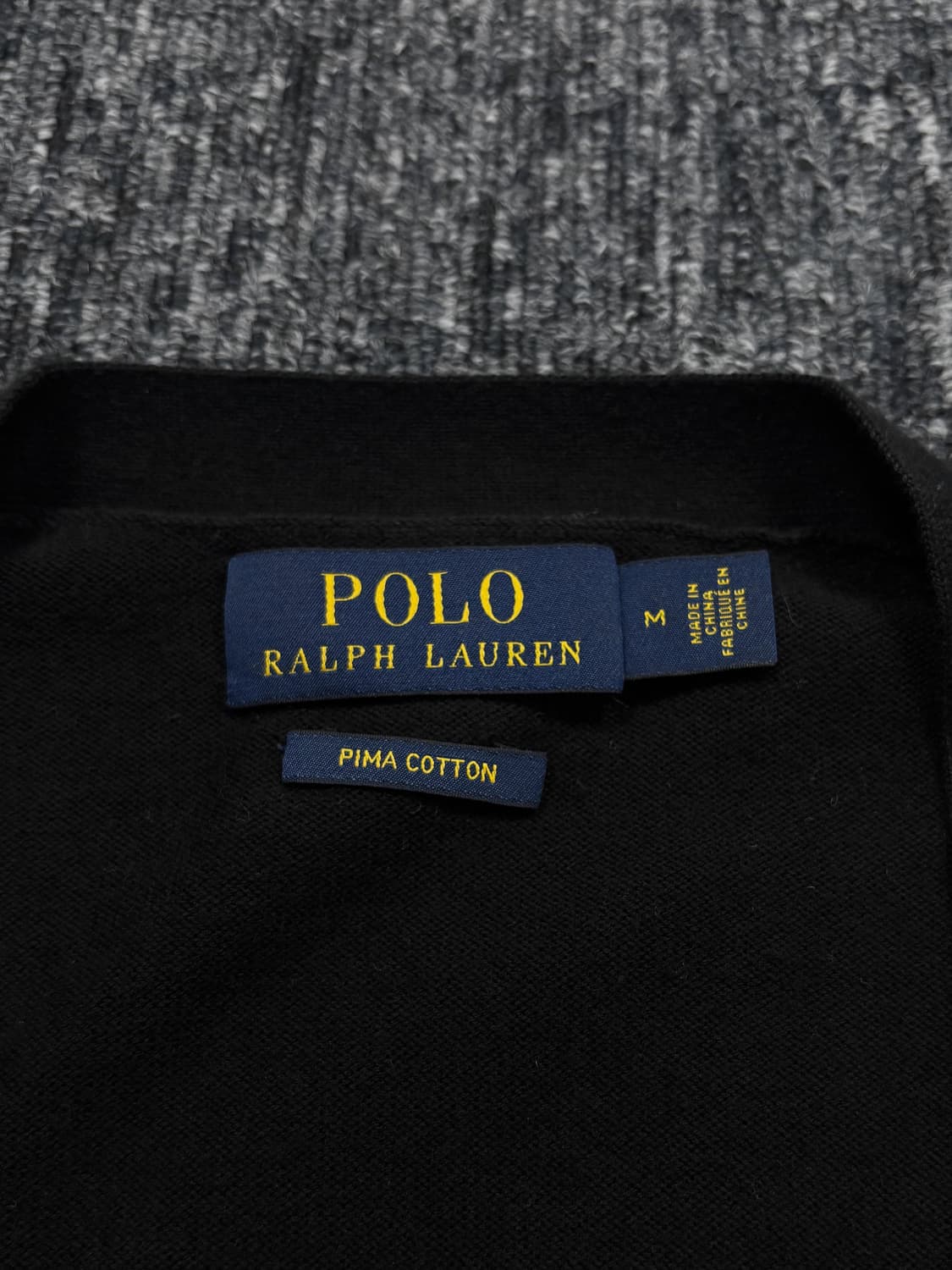 폴로 블랙 피마 코튼 브이넥 가디건 상품이미지7