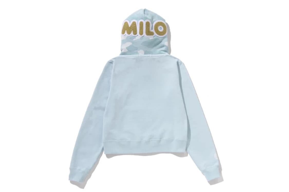 베이프 여성용 S 크리스탈  베이비 마일로 샤크 크롭 풀 집 더블 후 상품이미지4