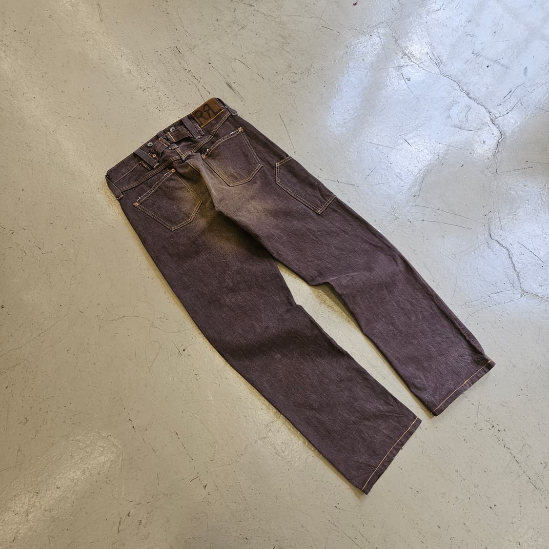 RRL 더블알엘 센치백 샐비지 데님팬츠 청바지 브라운 워싱 일제 30 상품이미지6