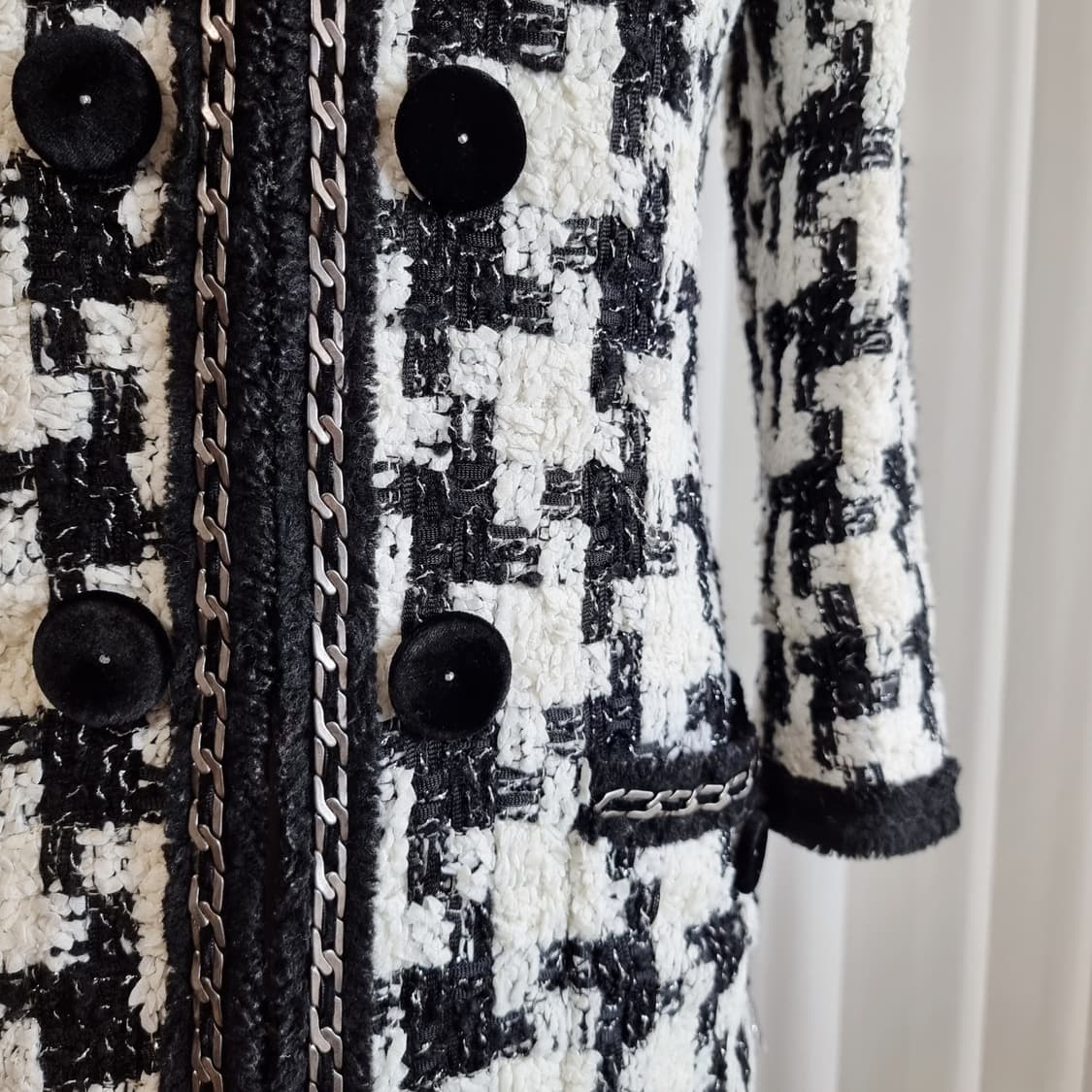 미샤 MICHAA 블랙라벨 프레스티지 울38 트위드 자켓 (55)상태최상 상품이미지5