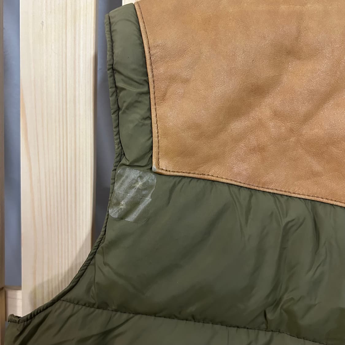  (48) Schott 쇼트 가죽 패딩 베스트 브라운 상품이미지8