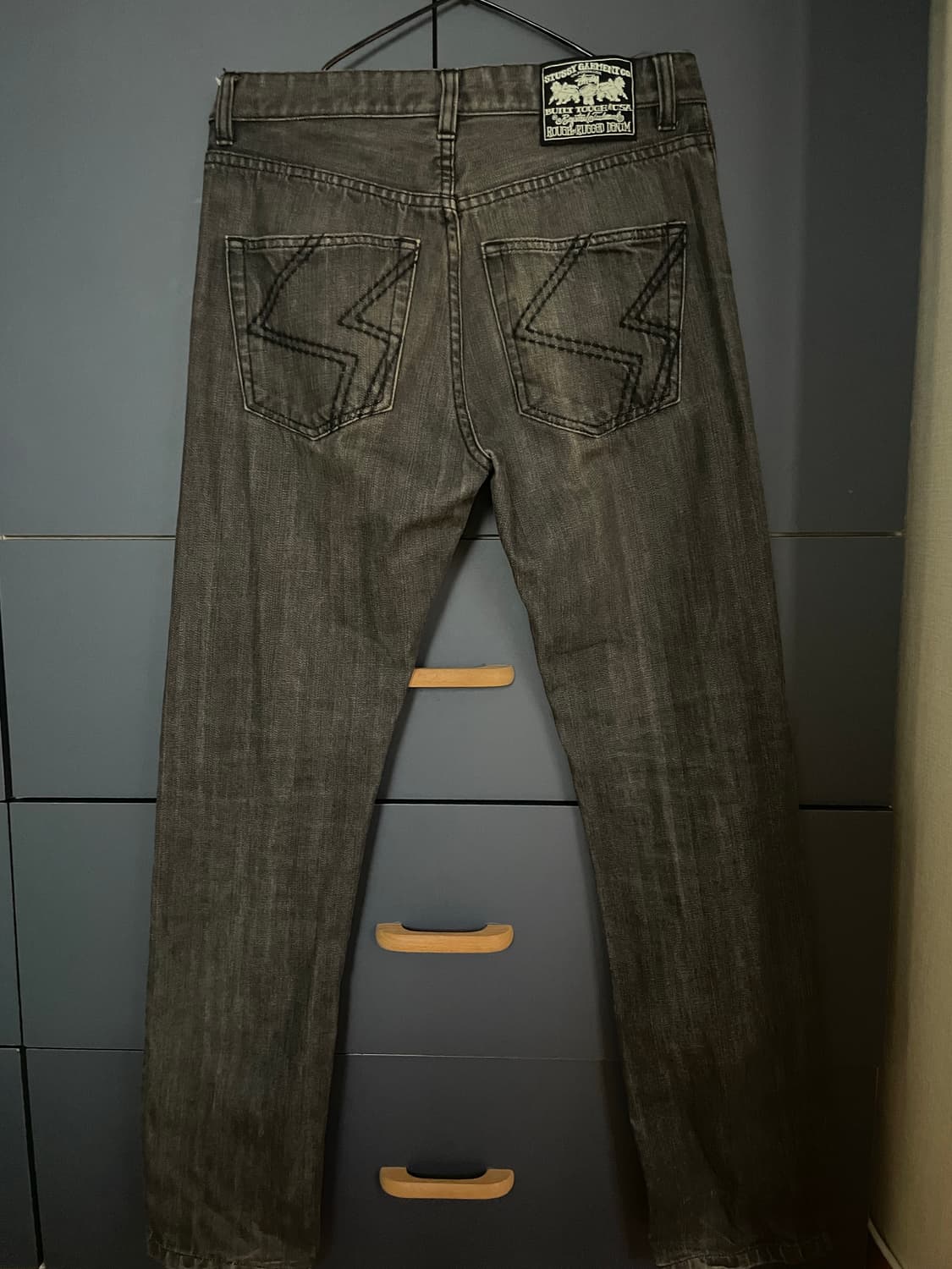 90s 스투시 rough and rugged 블랙 스트레이트진 상품이미지2