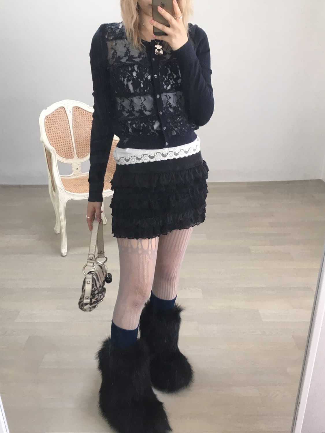 jpn vintage lovely black lace cancan sk 상품이미지3