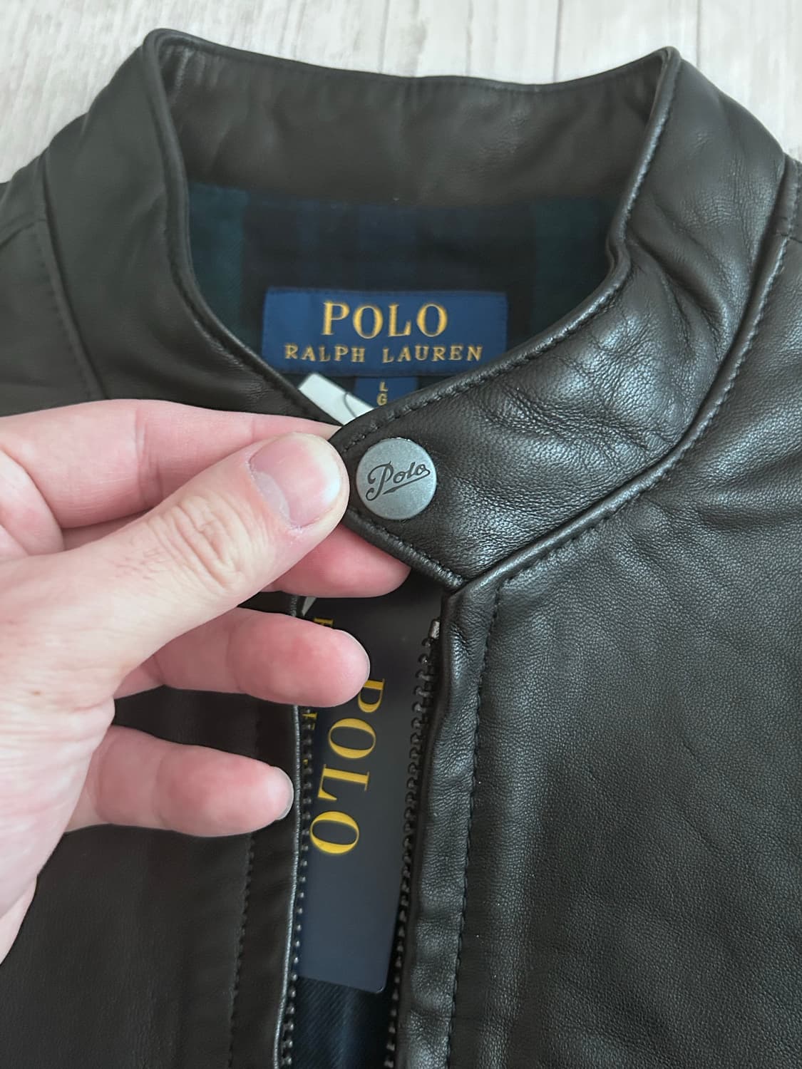 폴로 랄프로렌 카페 레이서 램스킨 레더 자켓 L  상품이미지5