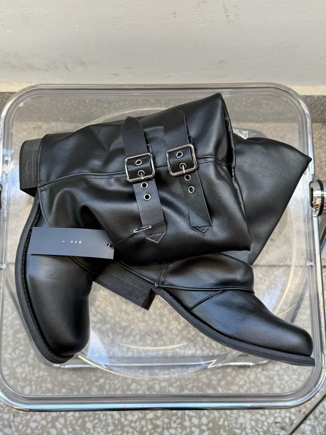 Vintage Black Leather Boots 상품이미지1