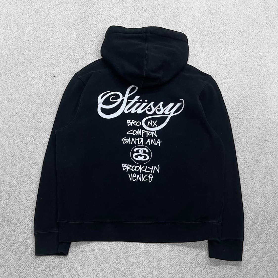 스투시 Stussy 월드투어 후드티 블랙 상품이미지1