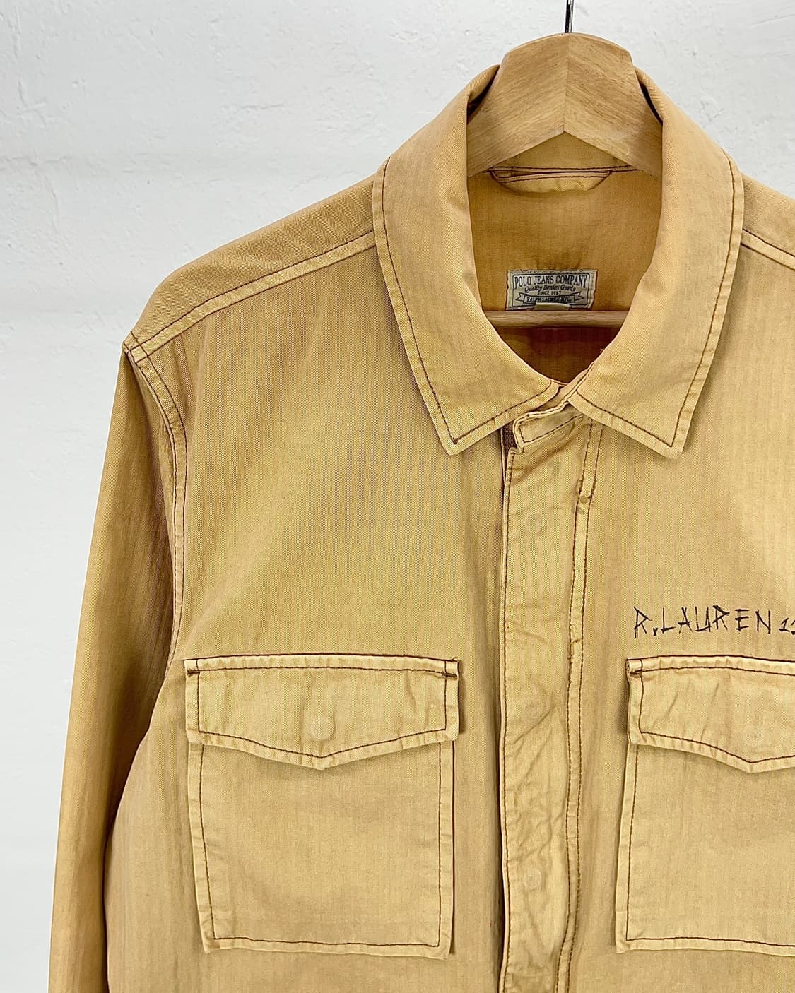 폴로 진스 베이지 스냅 스티치 밀리터리 워크 자켓 상품이미지2