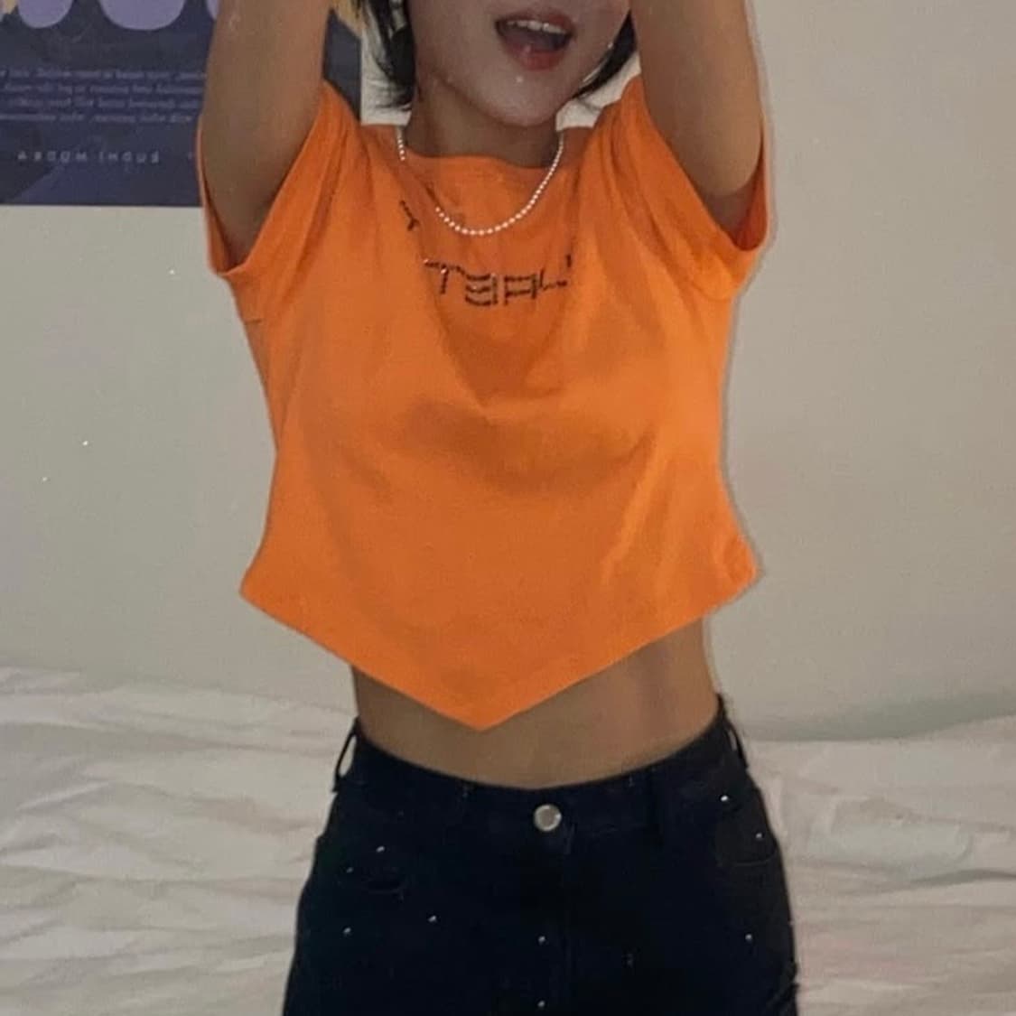 [ 큐리티 ] C DIAGONAL HEMLINE T-SHIRT_ORANG 상품이미지6
