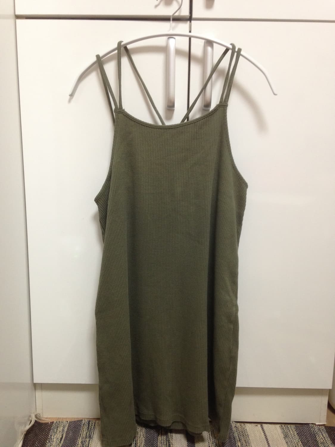 Khaki Rib Midi  Dress 상품이미지1