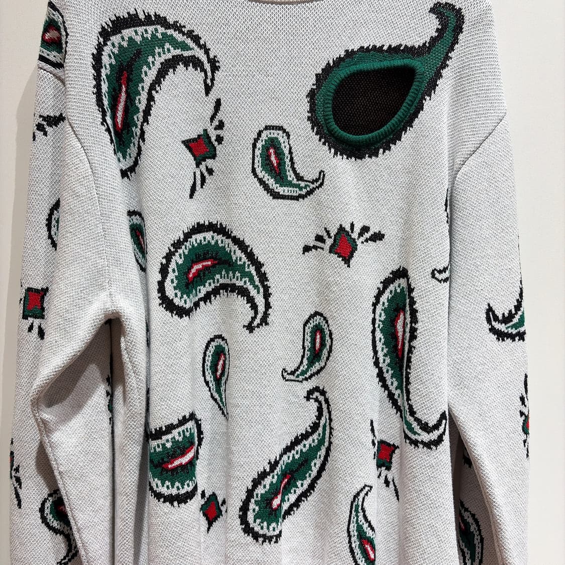 (정품/새상품) TOGA 토가 남성 화이트 페이즐리 자카드 니트 상품이미지2