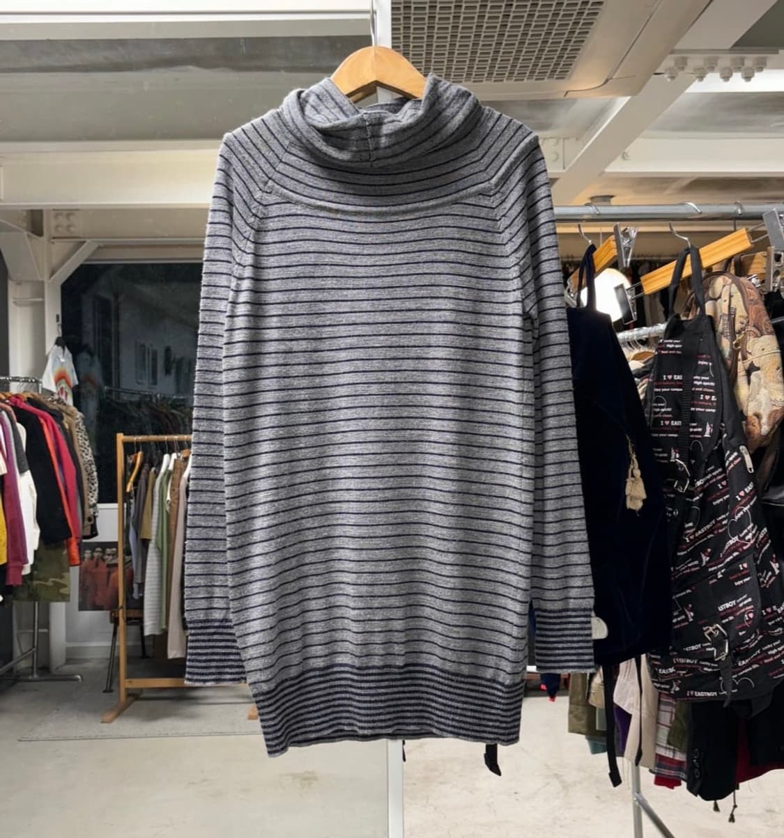 Japanese vintage Jpn 스트라이프 하이넥 니트 상품이미지1