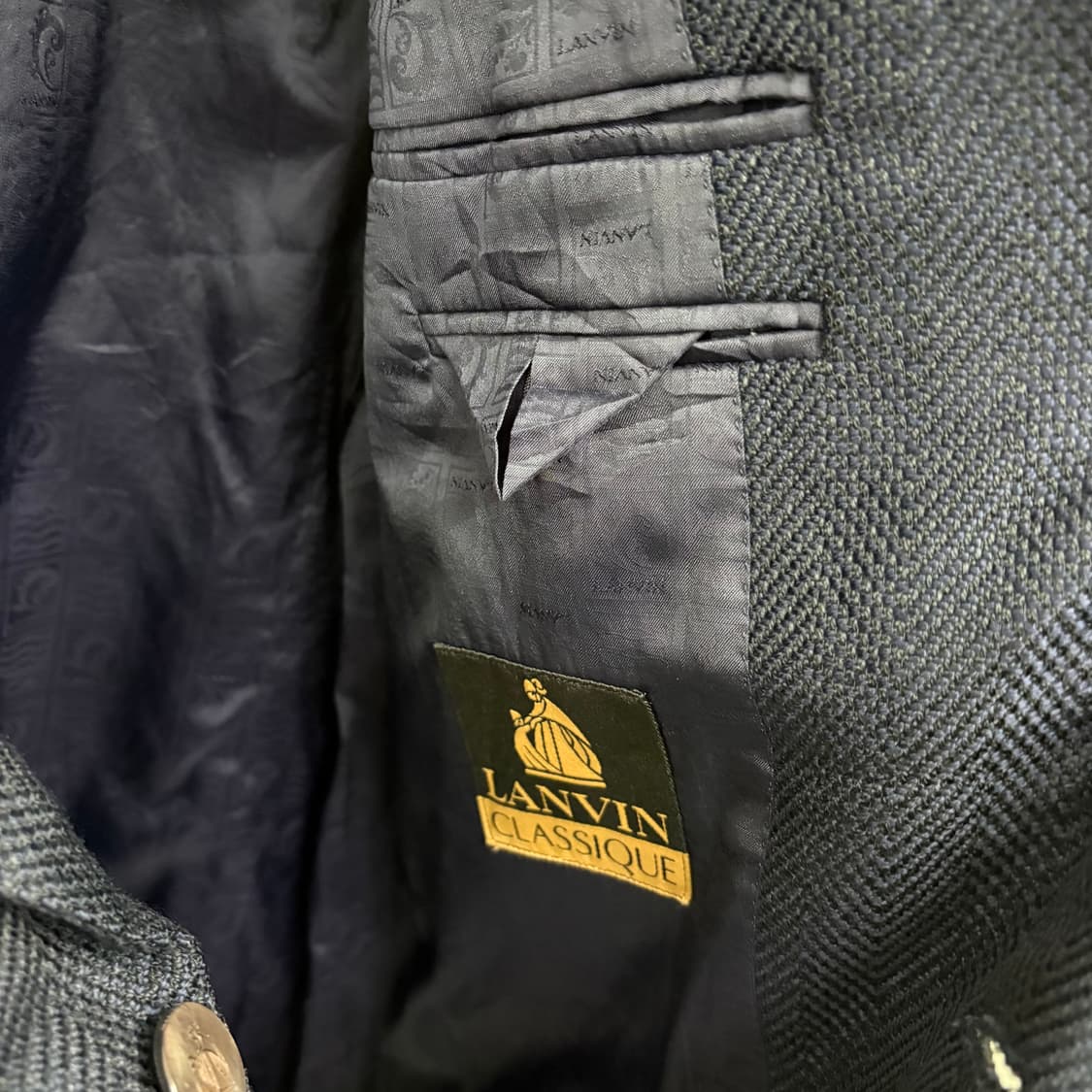 랑방 블랙 헤링본 남성 자켓 남/L 상품이미지6