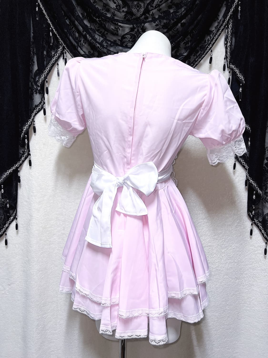 핑크 엔젤 로리타 메이드복 프릴레이스 양산형 드레스 원피스 코스튬 지하돌 상품이미지7