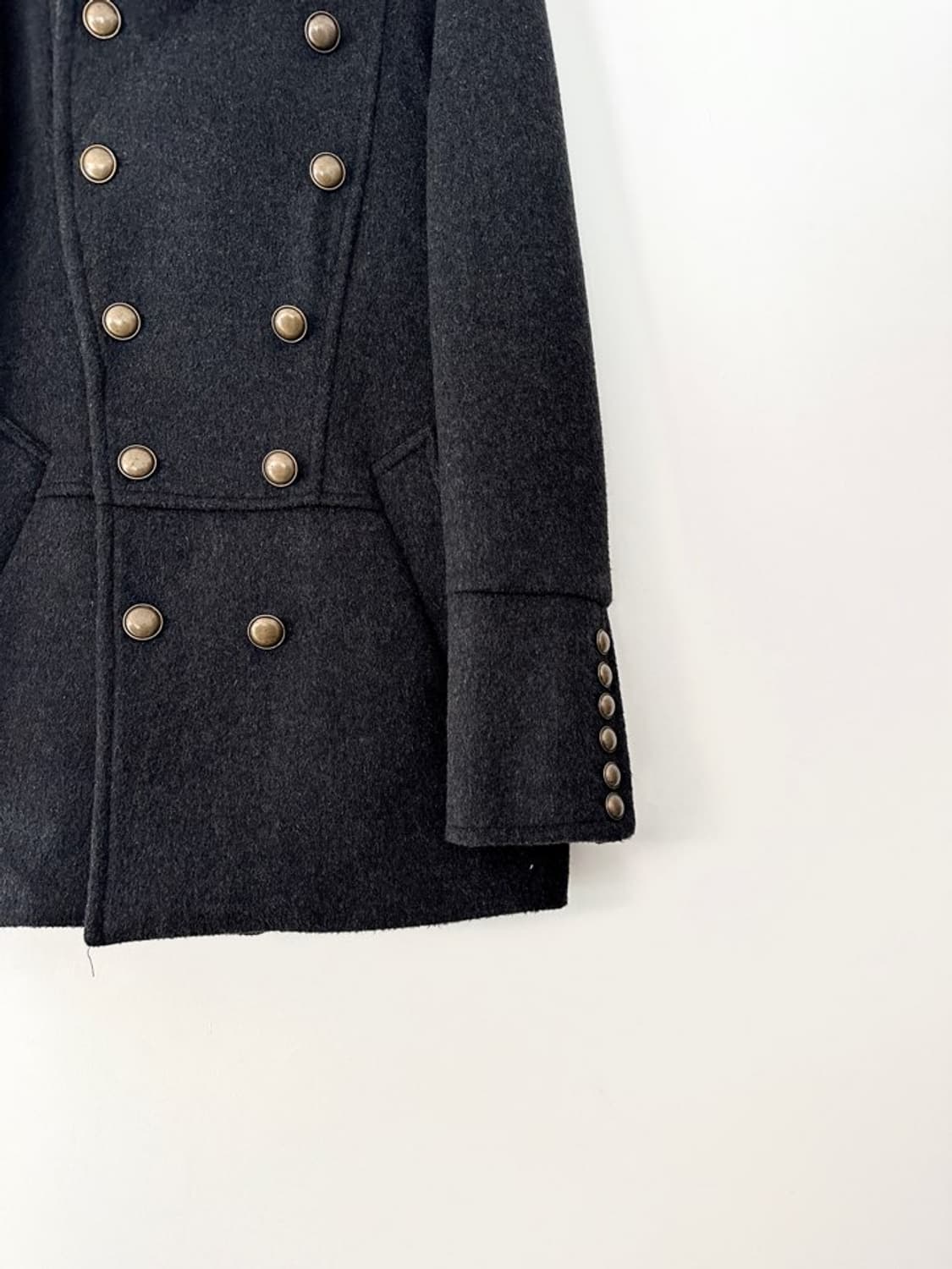 Epaulet double breasted half coat 상품이미지5