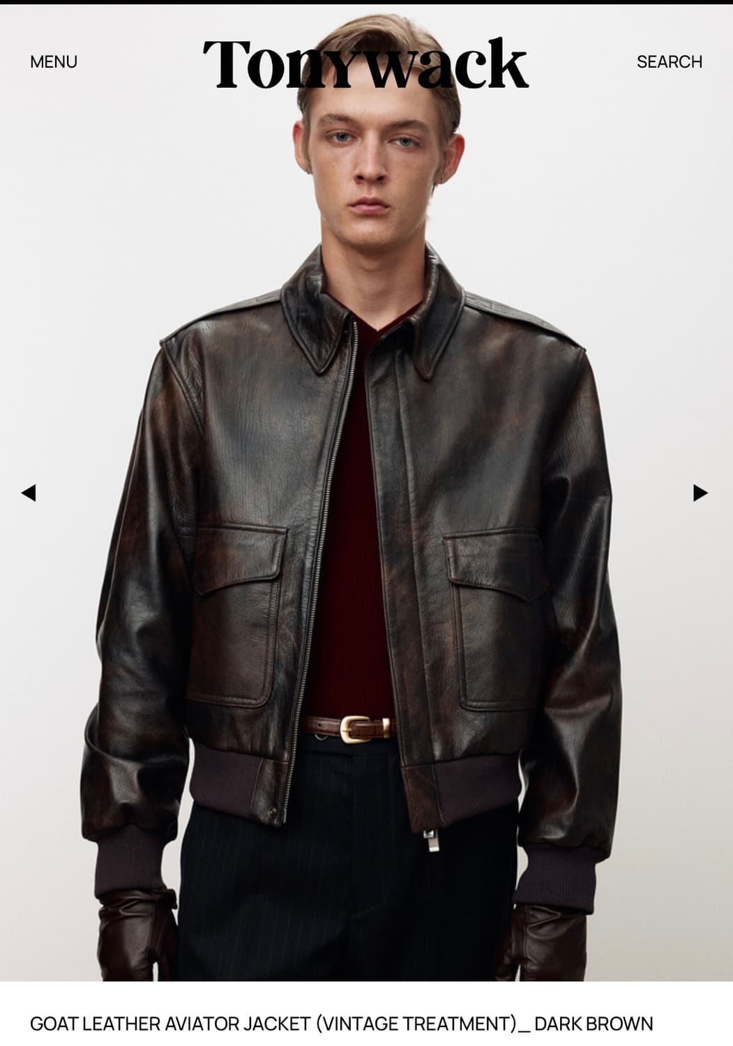 토니웩 고트 레더 애비에이터 자켓 XL 상품이미지2