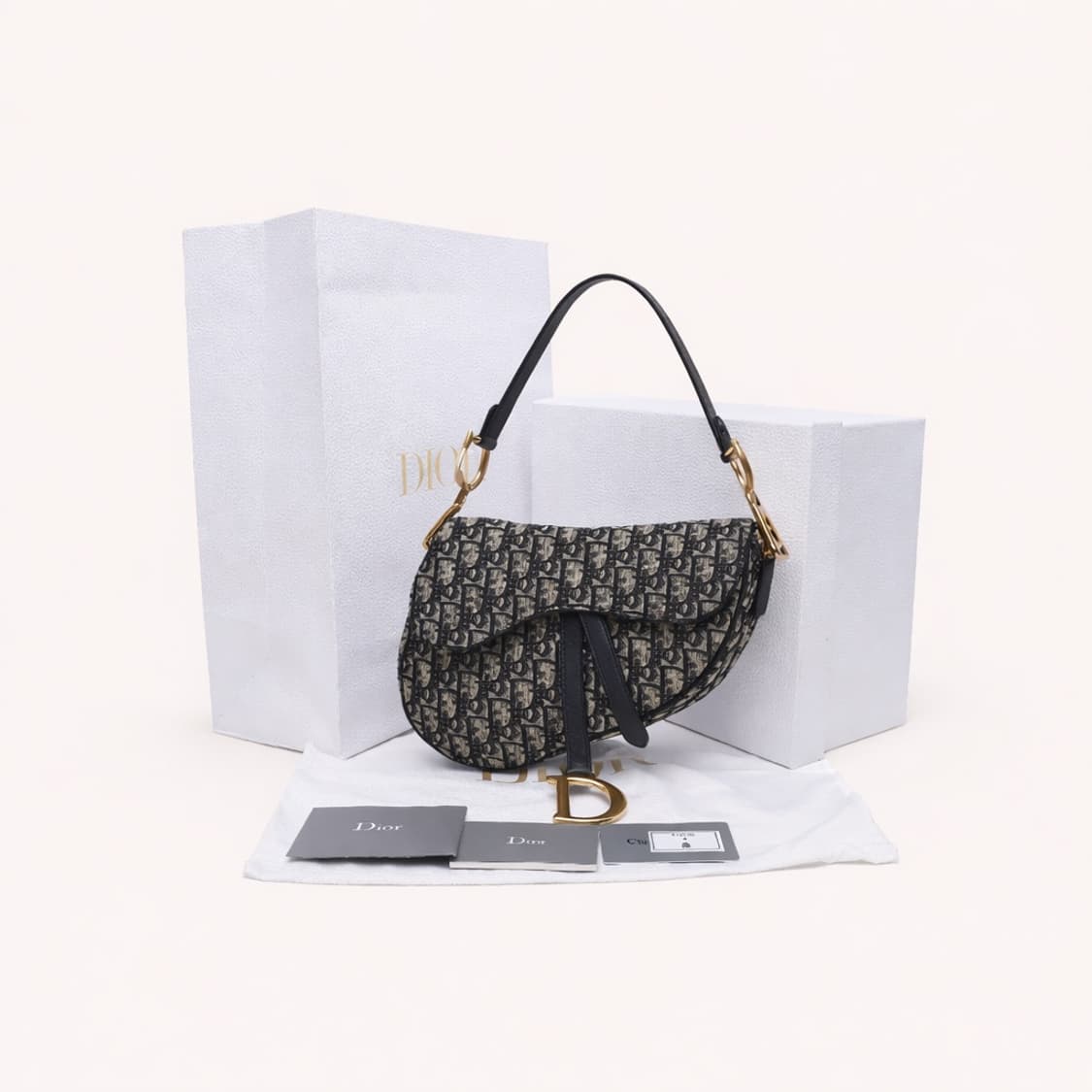 [A급] 디올 오블리크 자카드 블루 새들백 미디움 판매합니다!!! 상품이미지1