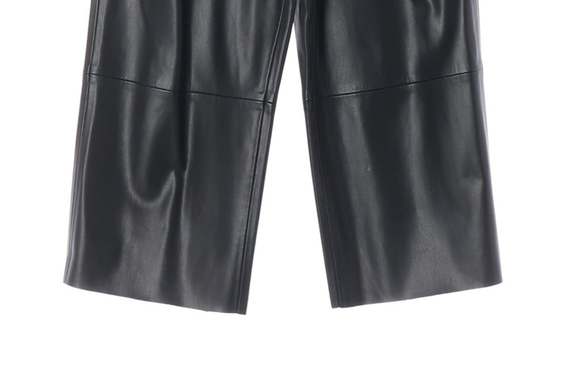 ZARA 블랙 레더 밴딩 와이드 큐롯 팬츠 M 상품이미지5