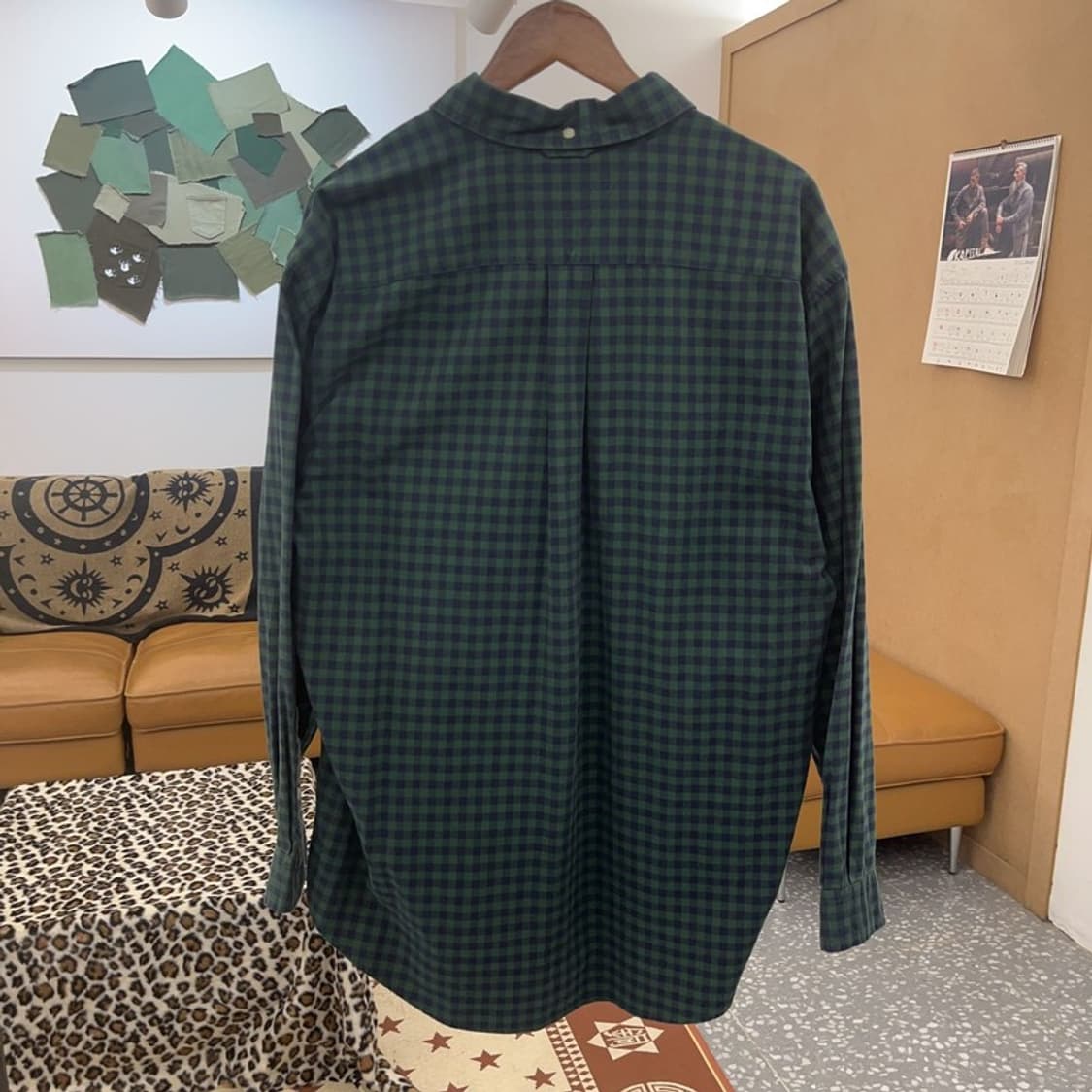 타미힐피거 빈티지 딥그린 오버핏 체크 셔츠 L C08818 상품이미지4