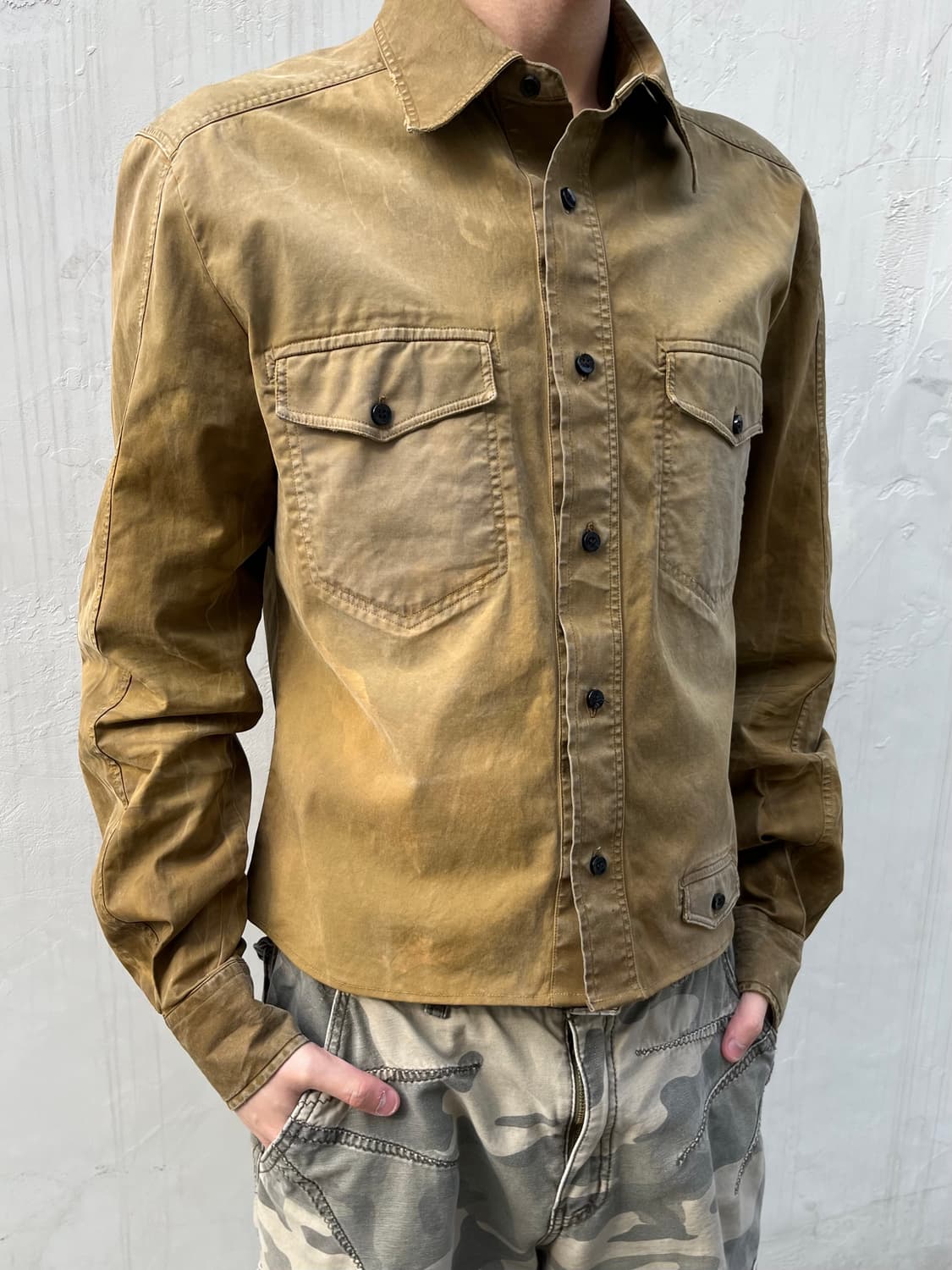 갈리아노 더티 오일왁스 셔츠 자켓 상품이미지1