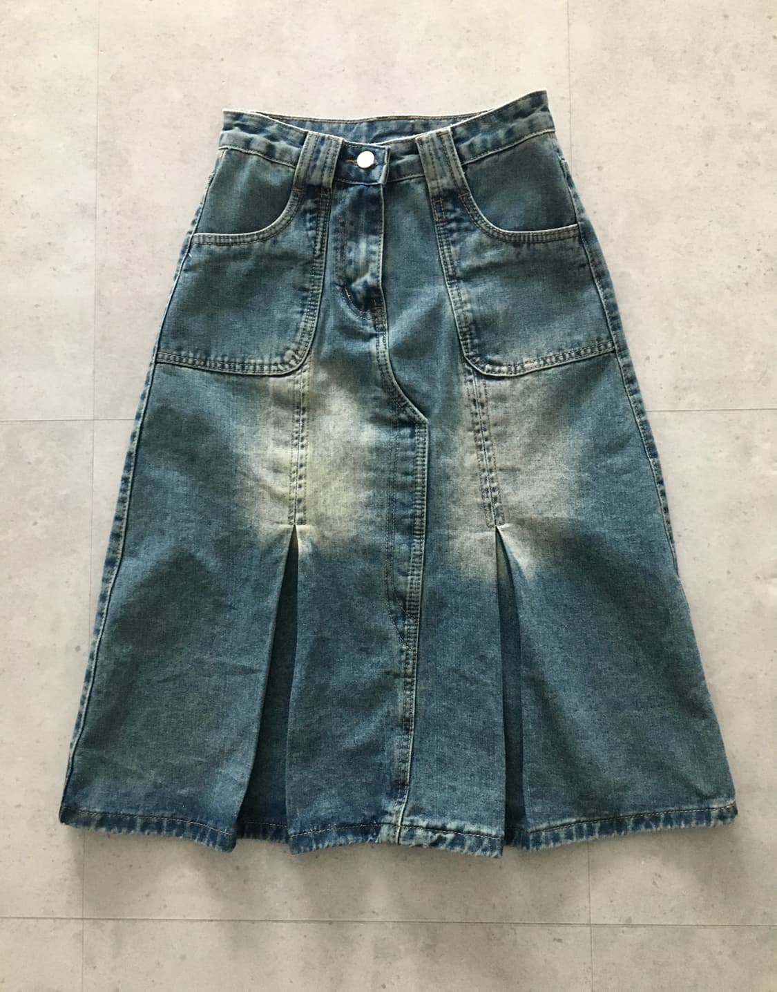 Vintage pleats denim skirts 상품이미지1