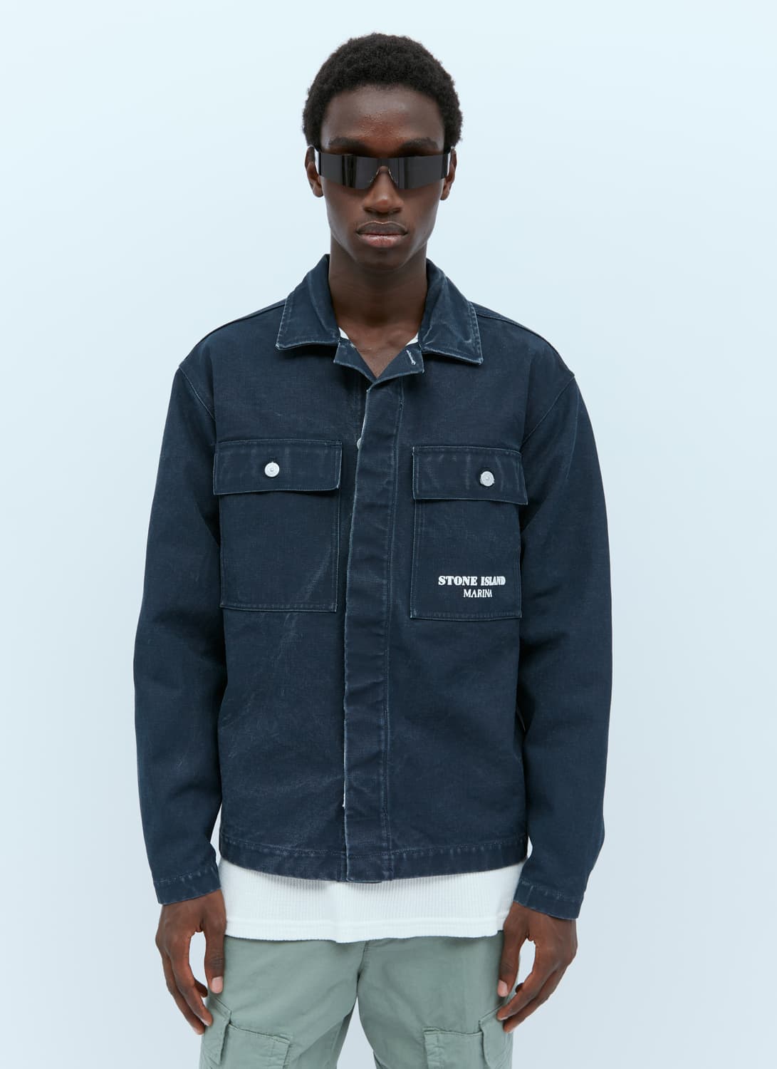 스톤아일랜드 Stone Island 마리나 코튼 캔버스 오버셔츠 상품이미지7