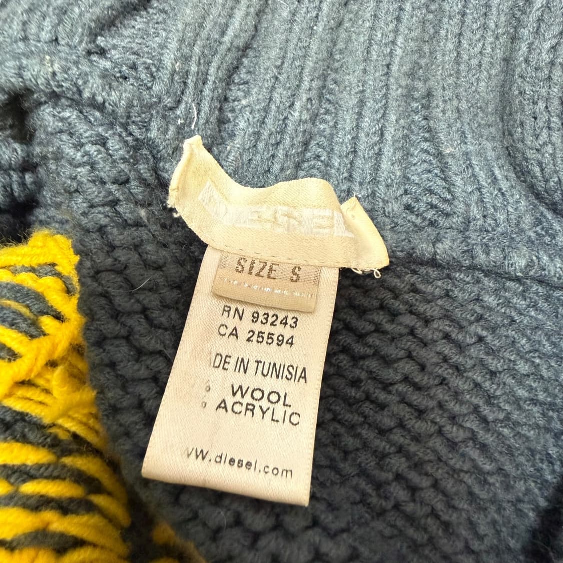 디젤 청록 스타 별패턴 레터링 니트집업 상품이미지7