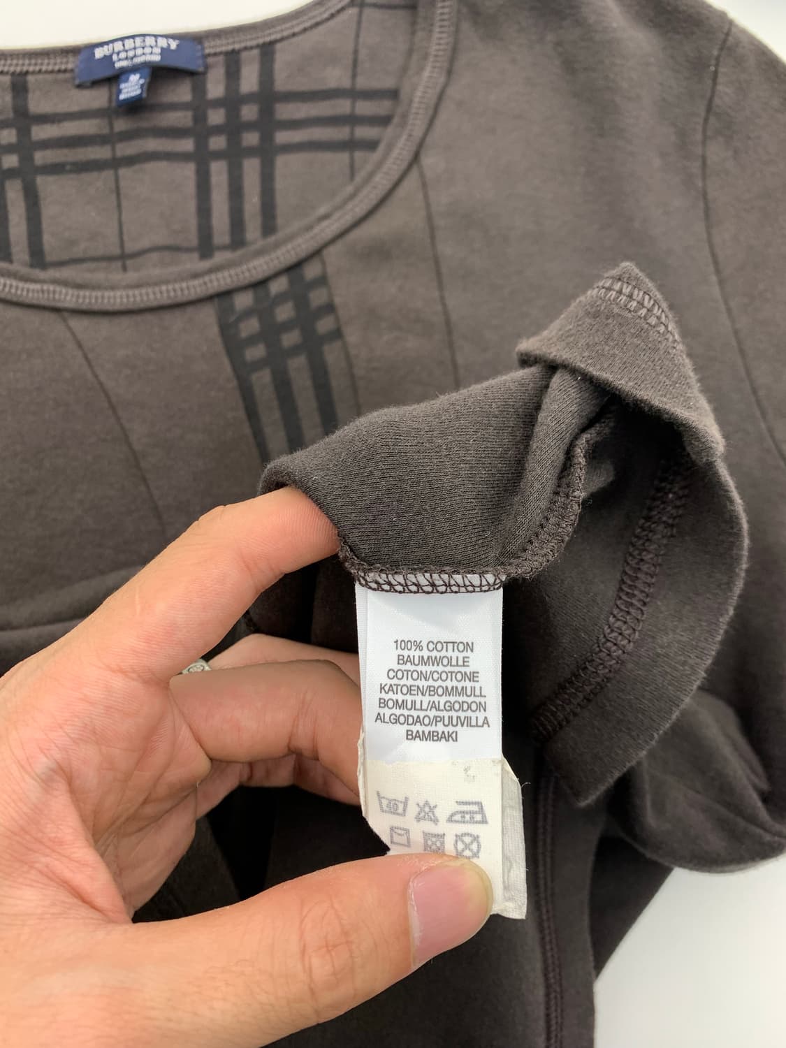 버버리 노바 체크 패널 코코아 롱 슬리브 티셔츠 상품이미지8