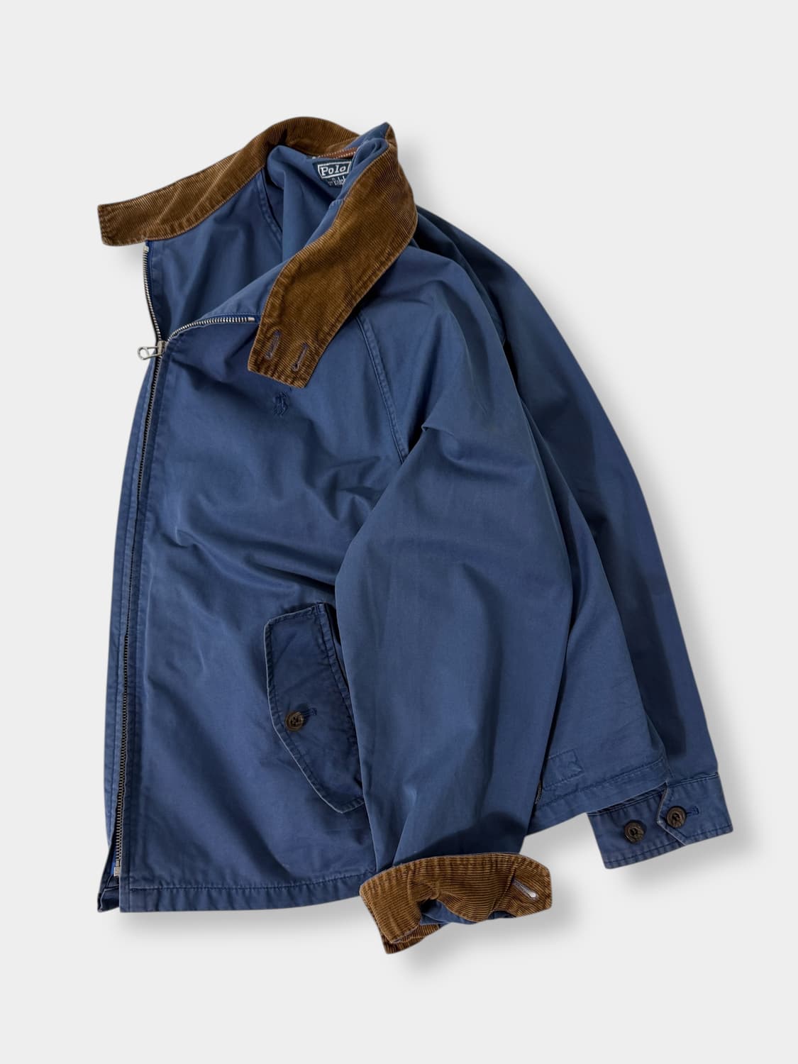 폴로 랄프로렌 90‘s 코듀로이 워시드 블루 바라쿠타 헤링턴 자켓 상품이미지2