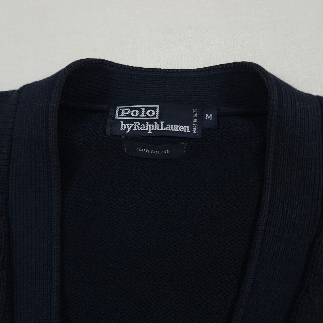 L(100) 폴로 랄프로렌 코튼 가디건 네이비 상품이미지4