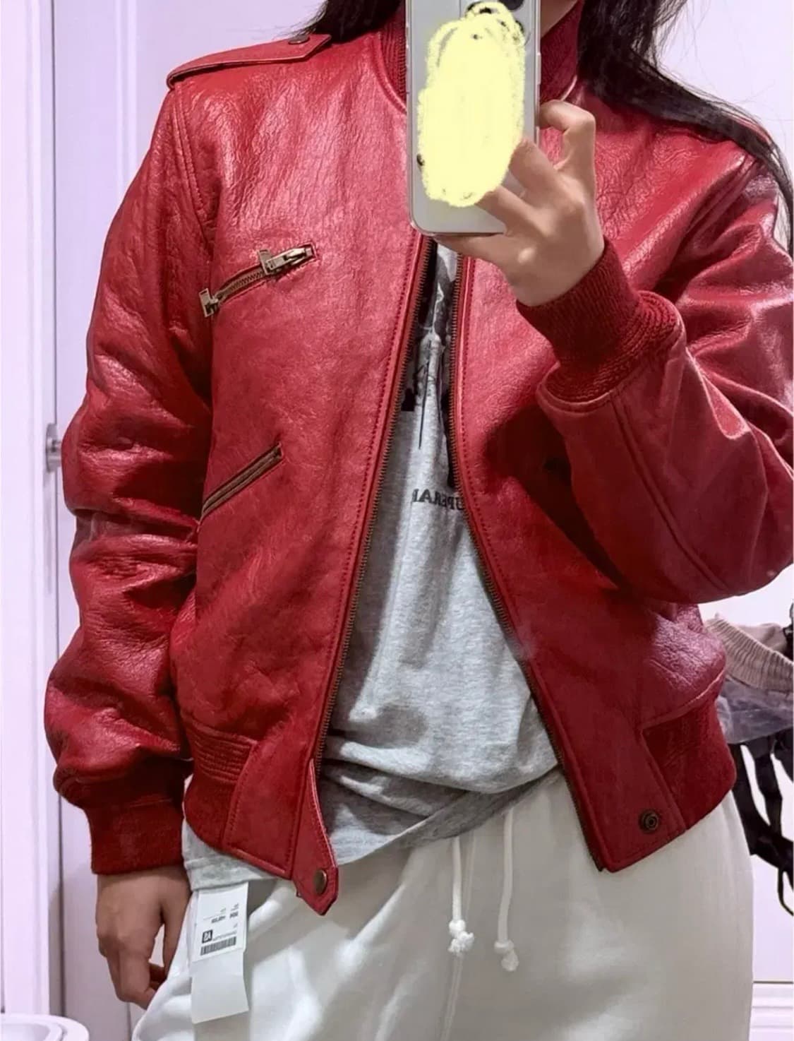 생로랑 램스킨 싱글 레더(라이더, 가죽) 자켓 상품이미지4