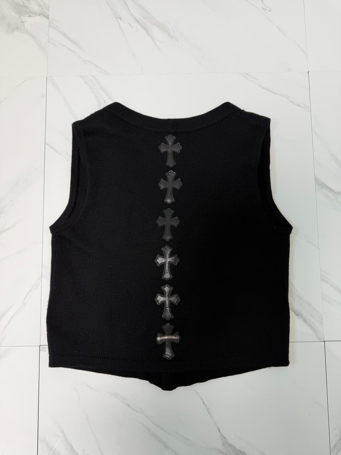 새상품급 크롬하츠 레더패치 캐시미어 파파 베스트 자켓 M 상품이미지1