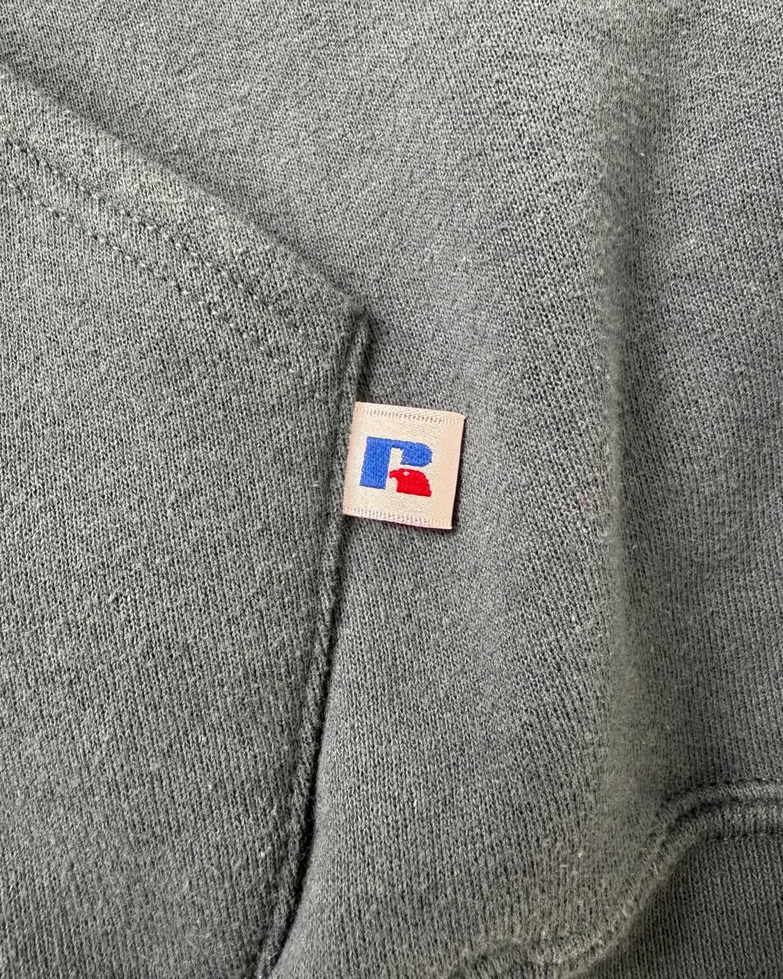 90s Russell Zip Up Hoodie (sage green) 상품이미지5