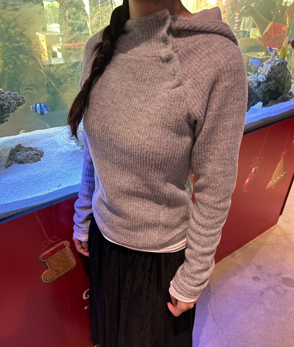 기모 포근 사선단추후드티 상품이미지10