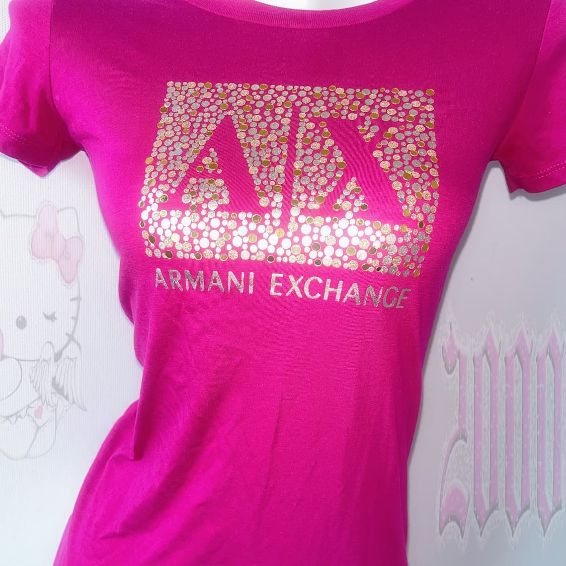 Armani Exchange 00s 갸루 맥블링 와투케 핫핑크 반팔티 상품이미지2